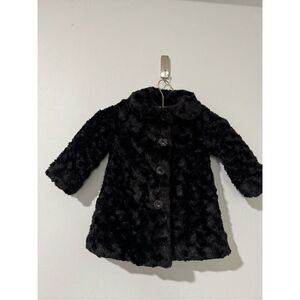 Calvin Klein Jean black soft plush coat 2T